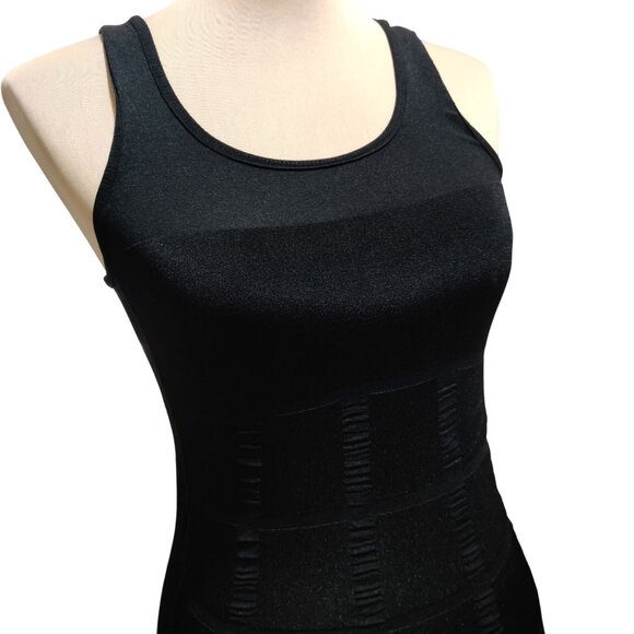 Black M Shaping Tank Top Moderate Compression Ribbed Control Layer Sleeveless - Picture 12 of 13